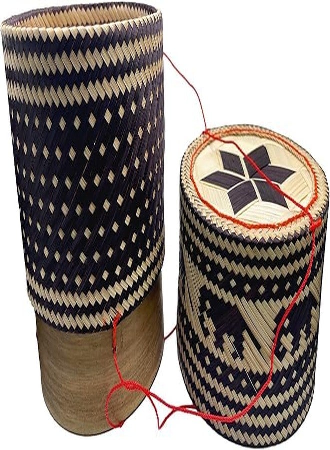 CraftCurl Bamboo Rice Steamer serving Basket kratip Container Handmade Kitchen Decor Design with stand- Handwoven use for steam Sticky Rice in Thai Thailand Laos (4.5 Inches) - Image 2